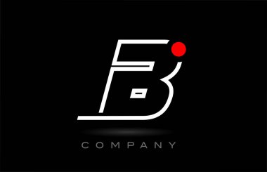 red dot B alphabet letter logo icon design on black background. Creative template for company and business