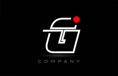 red dot G alphabet letter logo icon design on black background. Creative template for company and business