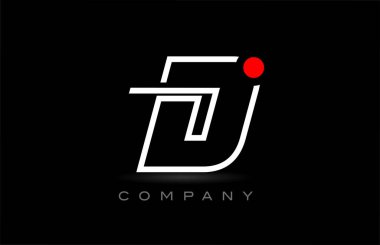 red dot D alphabet letter logo icon design on black background. Creative template for company and business