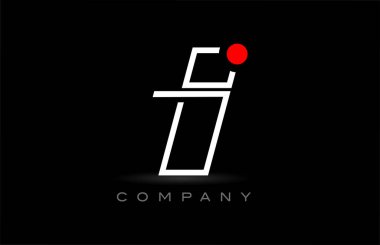 red dot I alphabet letter logo icon design on black background. Creative template for company and business