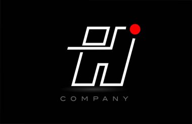 red dot H alphabet letter logo icon design on black background. Creative template for company and business