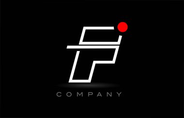 red dot F alphabet letter logo icon design on black background. Creative template for company and business