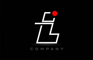 red dot L alphabet letter logo icon design on black background. Creative template for company and business