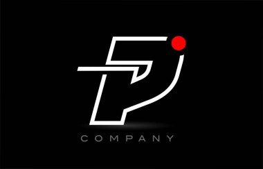 red dot P alphabet letter logo icon design on black background. Creative template for company and business