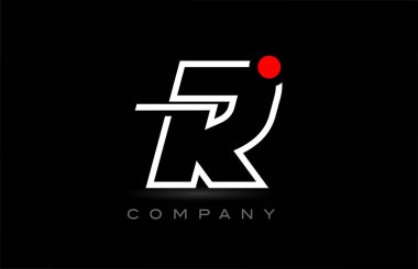red dot R alphabet letter logo icon design on black background. Creative template for company and business