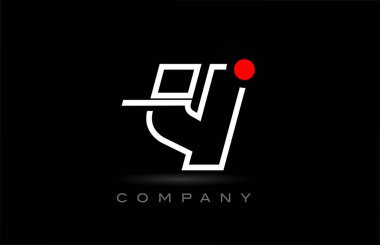 red dot Y alphabet letter logo icon design on black background. Creative template for company and business