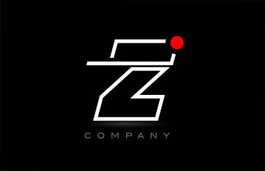 red dot Z alphabet letter logo icon design on black background. Creative template for company and business