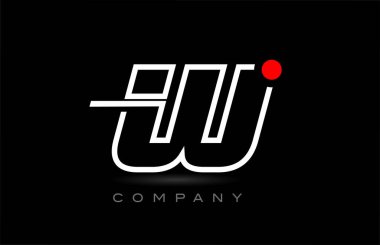 red dot W alphabet letter logo icon design on black background. Creative template for company and business