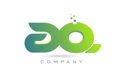 joined AQ alphabet letter logo icon combination design with dots and green color. Creative template for business and company