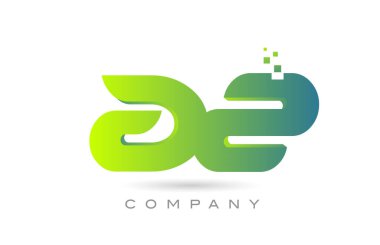 joined AZ alphabet letter logo icon combination design with dots and green color. Creative template for business and company