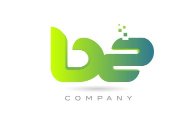 joined BZ alphabet letter logo icon combination design with dots and green color. Creative template for business and company