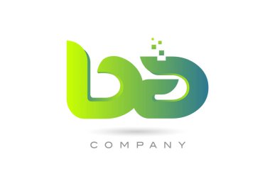 joined BA alphabet letter logo icon combination design with dots and green color. Creative template for business and company