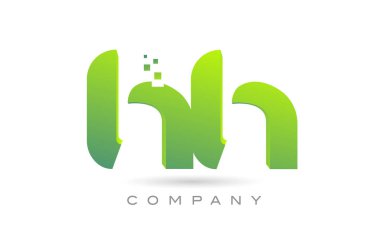 joined HH alphabet letter logo icon combination design with dots and green color. Creative template for business and company