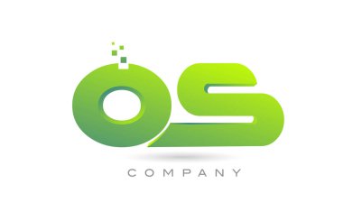 joined QS alphabet letter logo icon combination design with dots and green color. Creative template for business and company