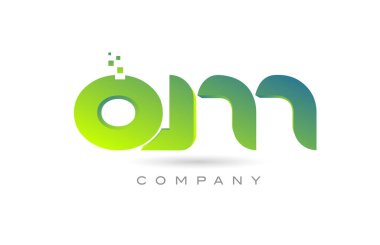 joined QM alphabet letter logo icon combination design with dots and green color. Creative template for business and company