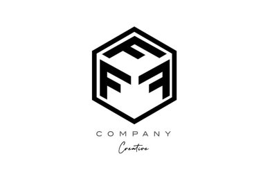 three letter cube F alphabet letter logo icon design with polygon design. Creative template for business and company