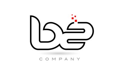 BZ connected alphabet letter logo icon combination design with dots and red color. Creative template for business and company