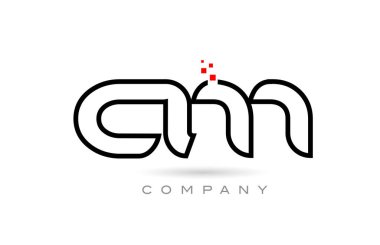 CM connected alphabet letter logo icon combination design with dots and red color. Creative template for business and company