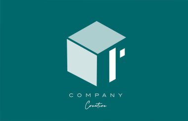 cube I letter cube alphabet letter logo icon design with green pastel color. Creative design template for business and company