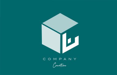 cube J letter cube alphabet letter logo icon design with green pastel color. Creative design template for business and company