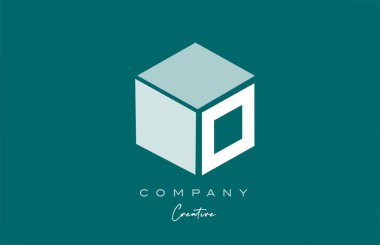 cube O letter cube alphabet letter logo icon design with green pastel color. Creative design template for business and company