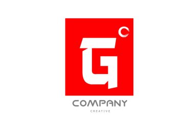 red G alphabet letter logo icon design with japanese style lettering. Creative template for company and business