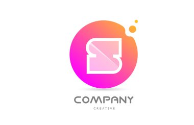 pink yellow dots S alphabet letter logo icon with transparency. Creative template for business