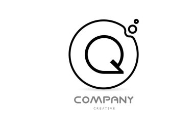 geometric letter Q alphabet logo icon with circle and bubbles. Creative template for company and business