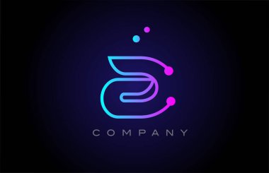 pink blue A dot line alphabet letter logo icon design. Creative template for company and business