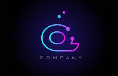 pink blue Q dot line alphabet letter logo icon design. Creative template for company and business