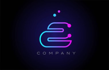 pink blue Z dot line alphabet letter logo icon design. Creative template for company and business