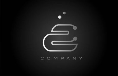 black white grey Z dot line alphabet letter logo icon design. Creative template for business and company
