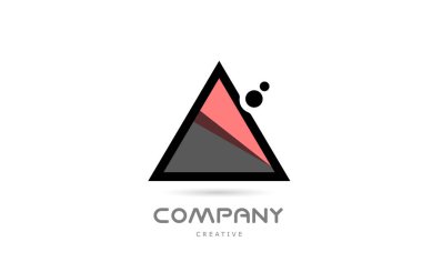 pink A geometric alphabet letter logo icon with dots and black and white color. Creative template for business and company