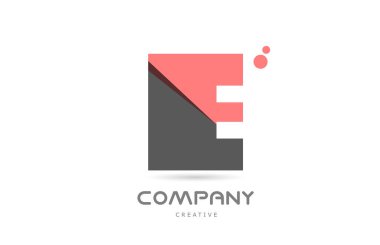 E pink dots geometric alphabet letter logo icon. Creative template for company and business