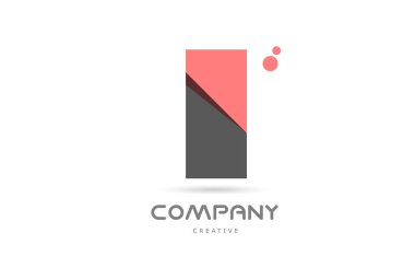I pink dots geometric alphabet letter logo icon. Creative template for company and business