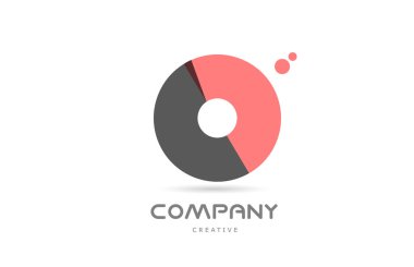 O pink dots geometric alphabet letter logo icon. Creative template for company and business