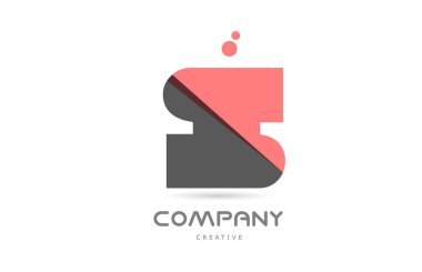 S pink dots geometric alphabet letter logo icon. Creative template for company and business