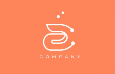 A orange white dot line alphabet letter logo icon design. Creative template for company and business