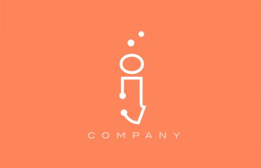 I orange white dot line alphabet letter logo icon design. Creative template for company and business