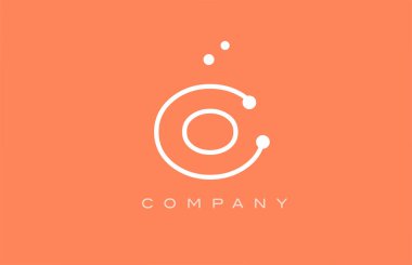 O orange white dot line alphabet letter logo icon design. Creative template for company and business