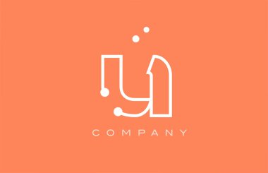 U orange white dot line alphabet letter logo icon design. Creative template for company and business