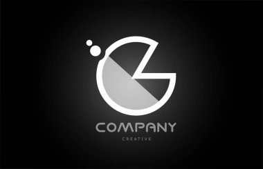G black and white alphabet letter logo icon with dots. Creative template for business and company 