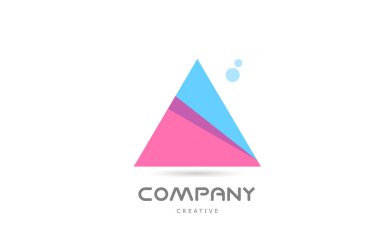 A pink blue geometric alphabet letter logo icon. Creative template for business and company