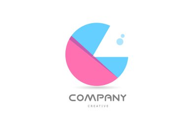 G pink blue geometric alphabet letter logo icon. Creative template for business and company
