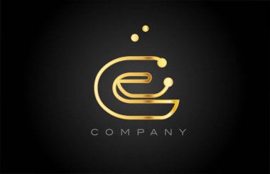 E dot line alphabet letter logo icon design. Creative template for company and business in pink yellow color