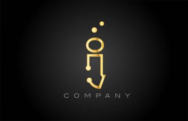 I dot line alphabet letter logo icon design. Creative template for company and business in pink yellow color