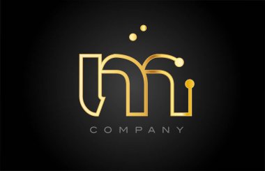 M dot line alphabet letter logo icon design. Creative template for company and business in pink yellow color