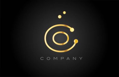 O dot line alphabet letter logo icon design. Creative template for company and business in pink yellow color