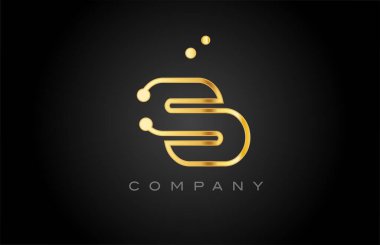 S dot line alphabet letter logo icon design. Creative template for company and business in pink yellow color