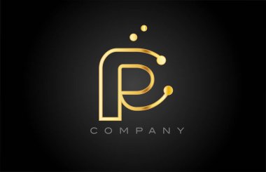 P dot line alphabet letter logo icon design. Creative template for company and business in pink yellow color